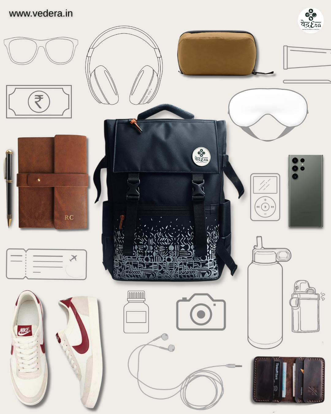 Ajanta black bagpack